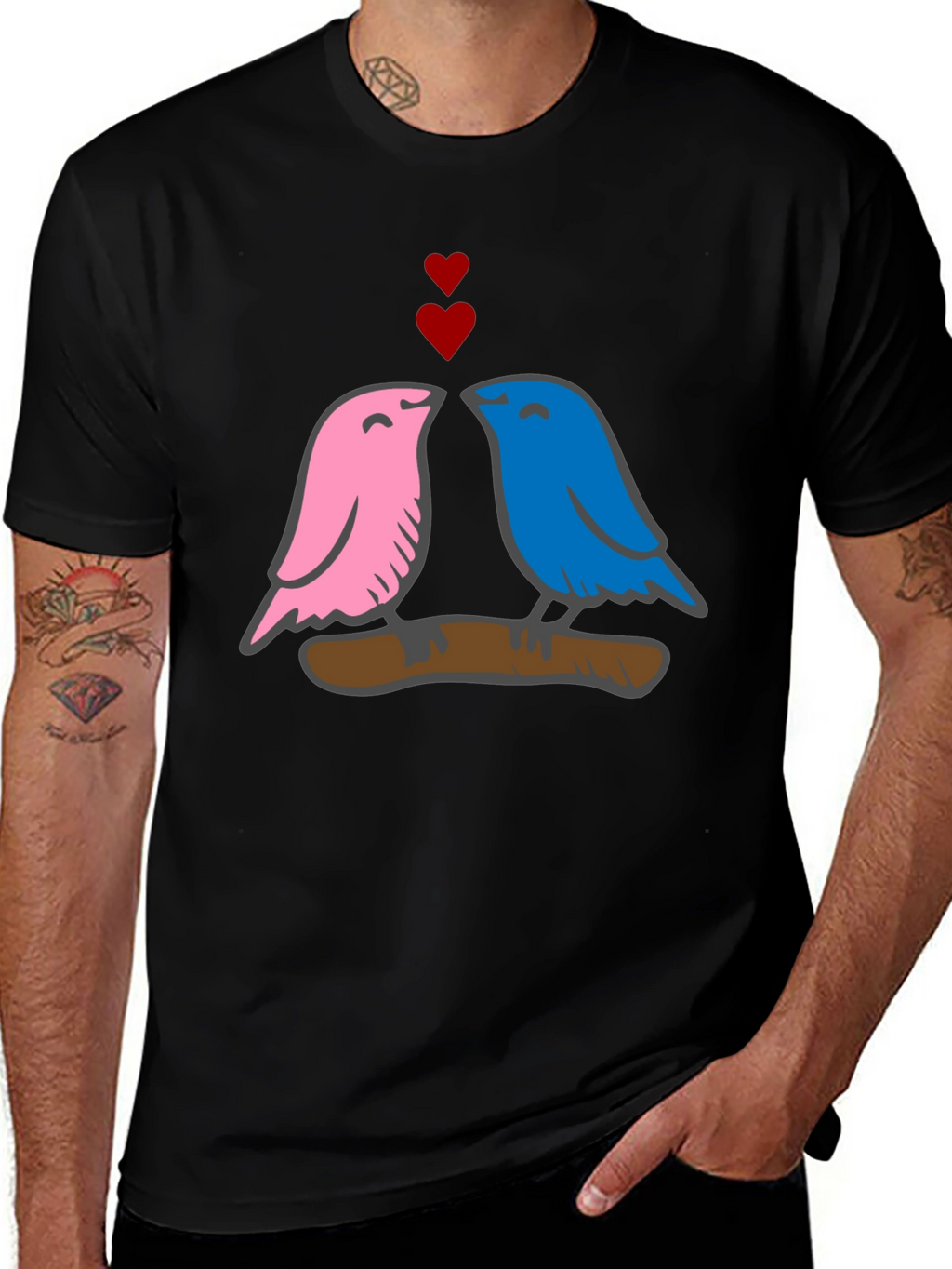 Love Birds Graphic Tee - Soft Cotton Blend