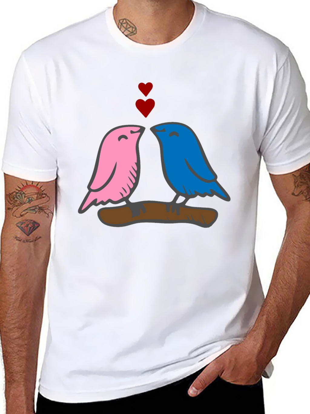 Love Birds Graphic Tee - Soft Cotton Blend
