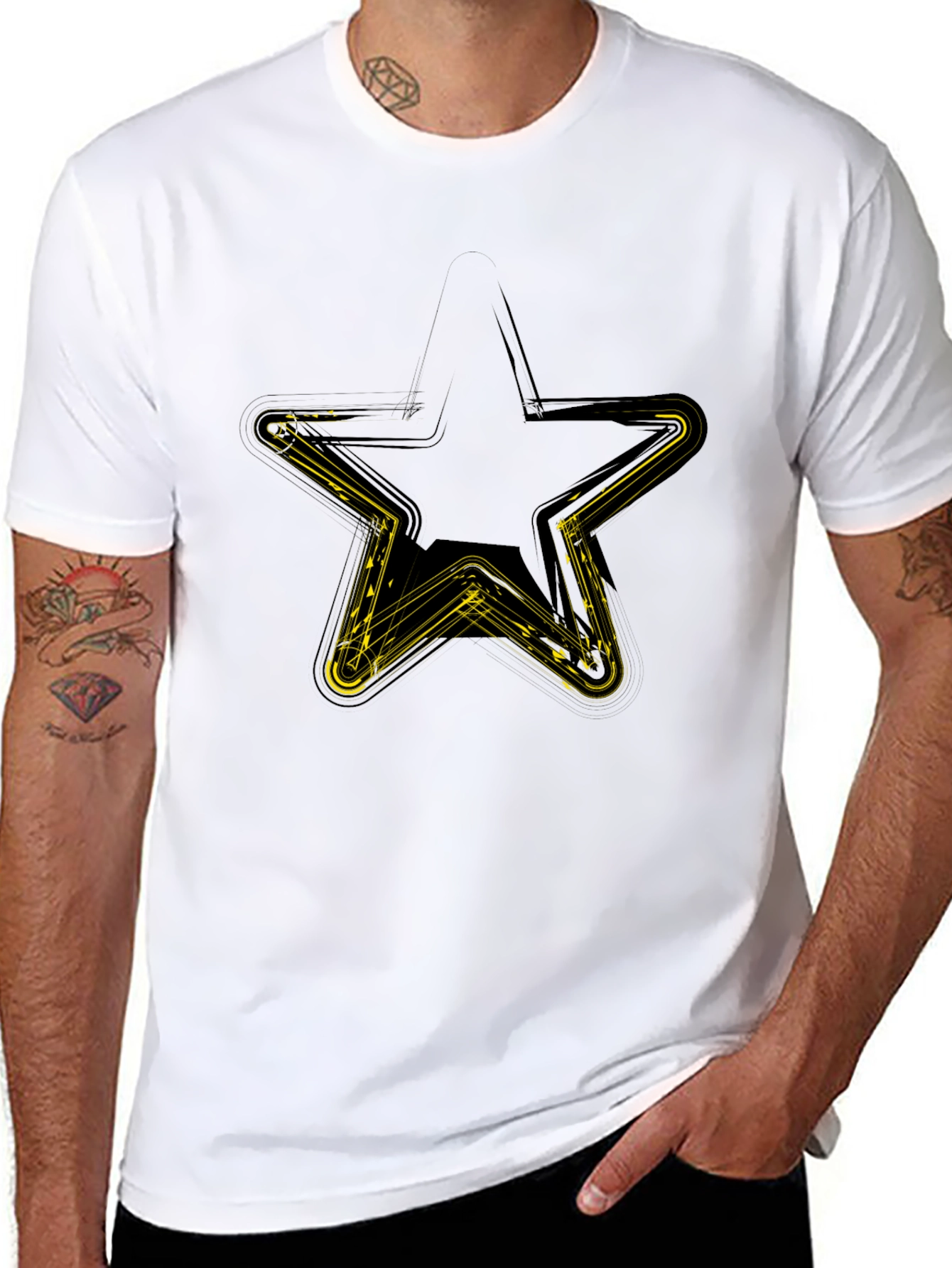 Star Graphic Mens Black T-Shirt
