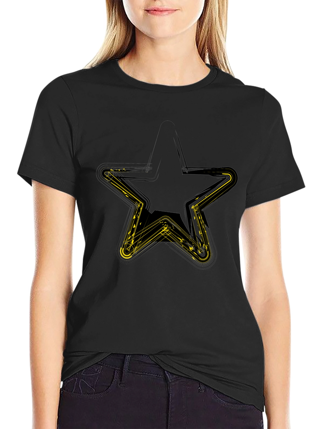 Star Graphic Mens Black T-Shirt