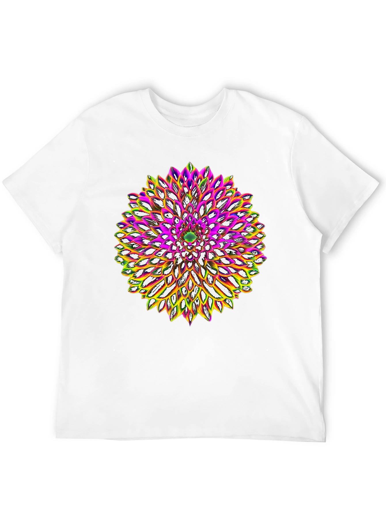 Abstract Flower Graphic Tee - Black Cotton Blend