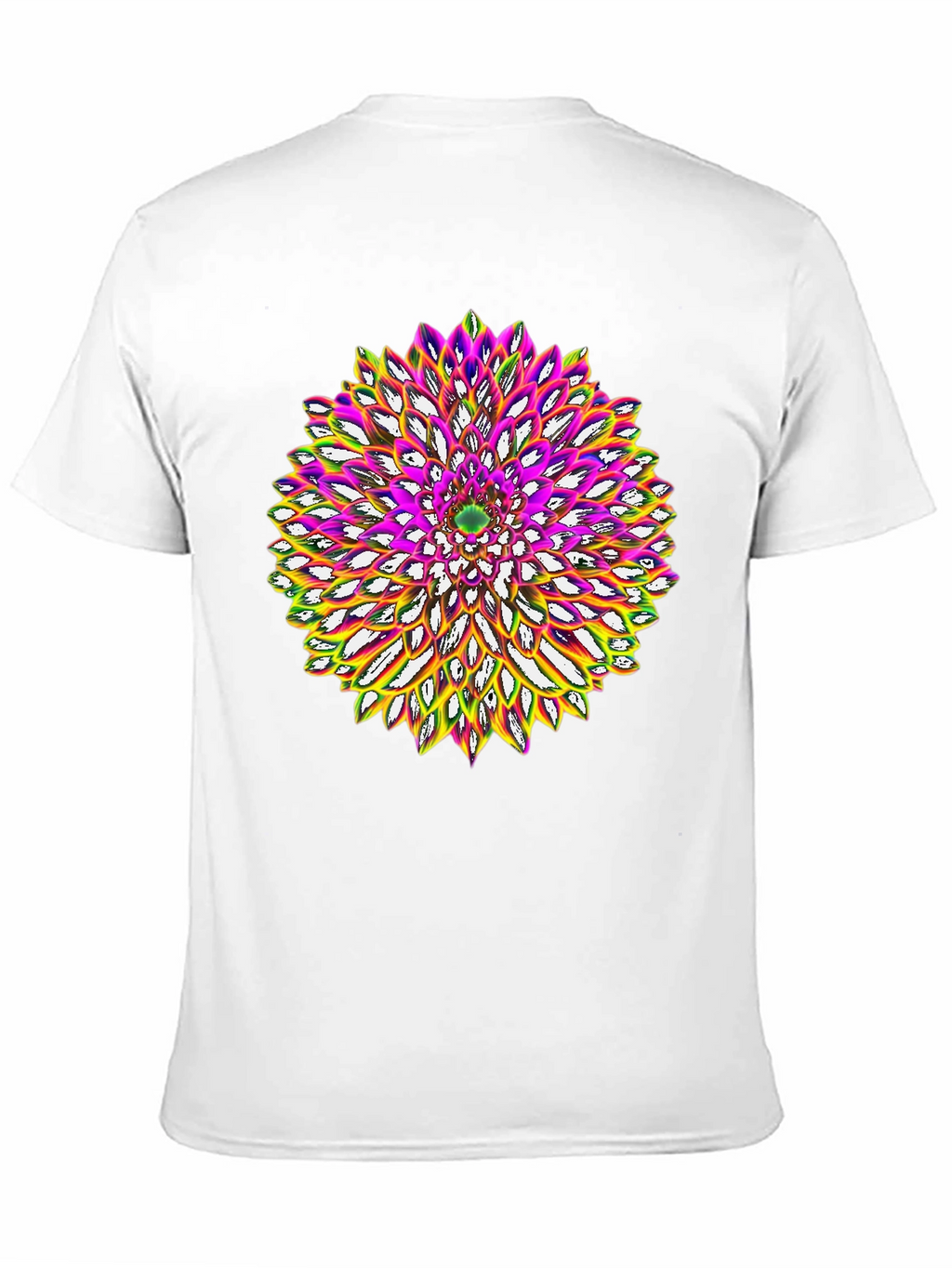 Abstract Flower Graphic Tee - Black Cotton Blend