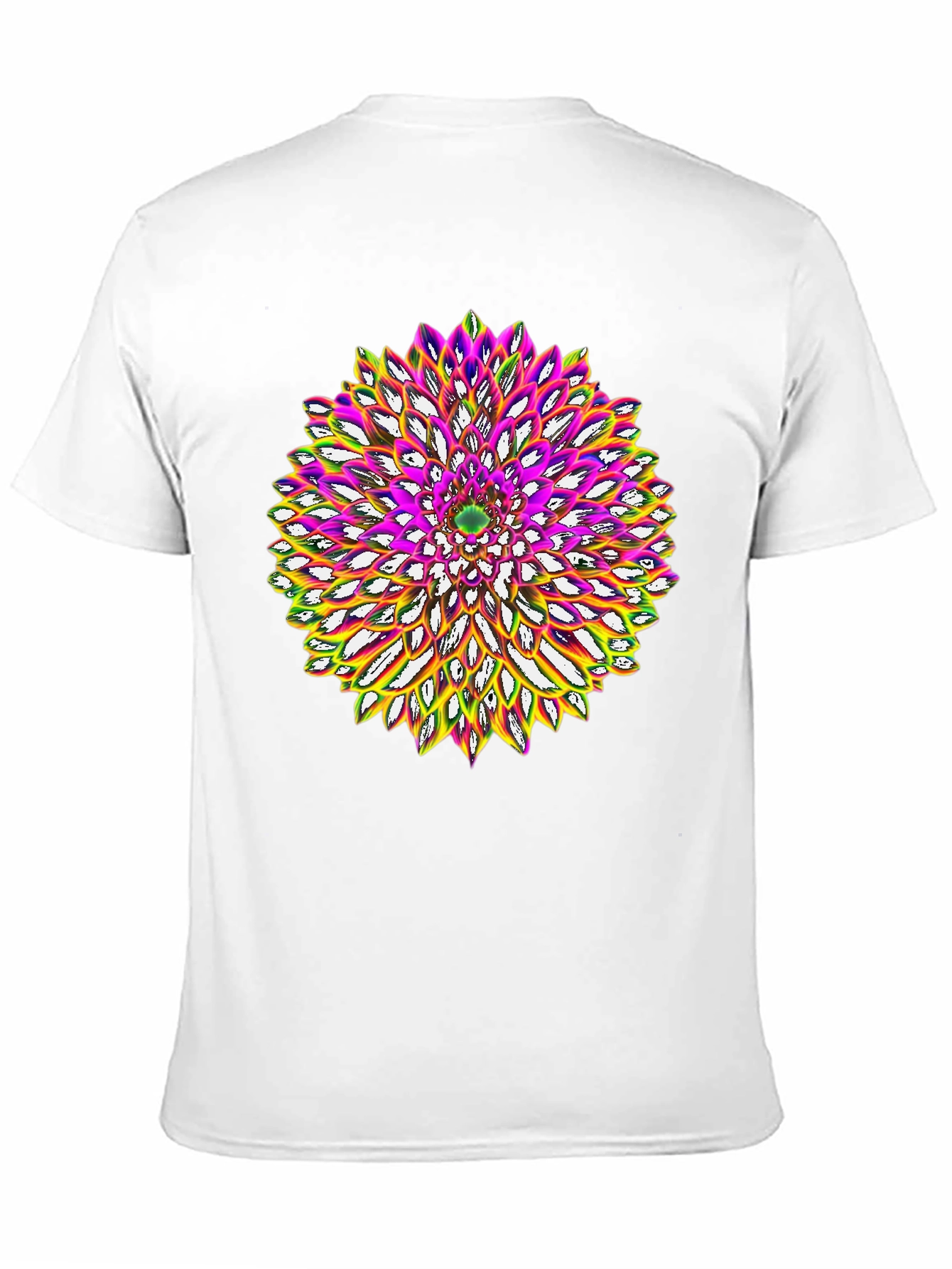 Abstract Flower Graphic Tee - Black Cotton Blend