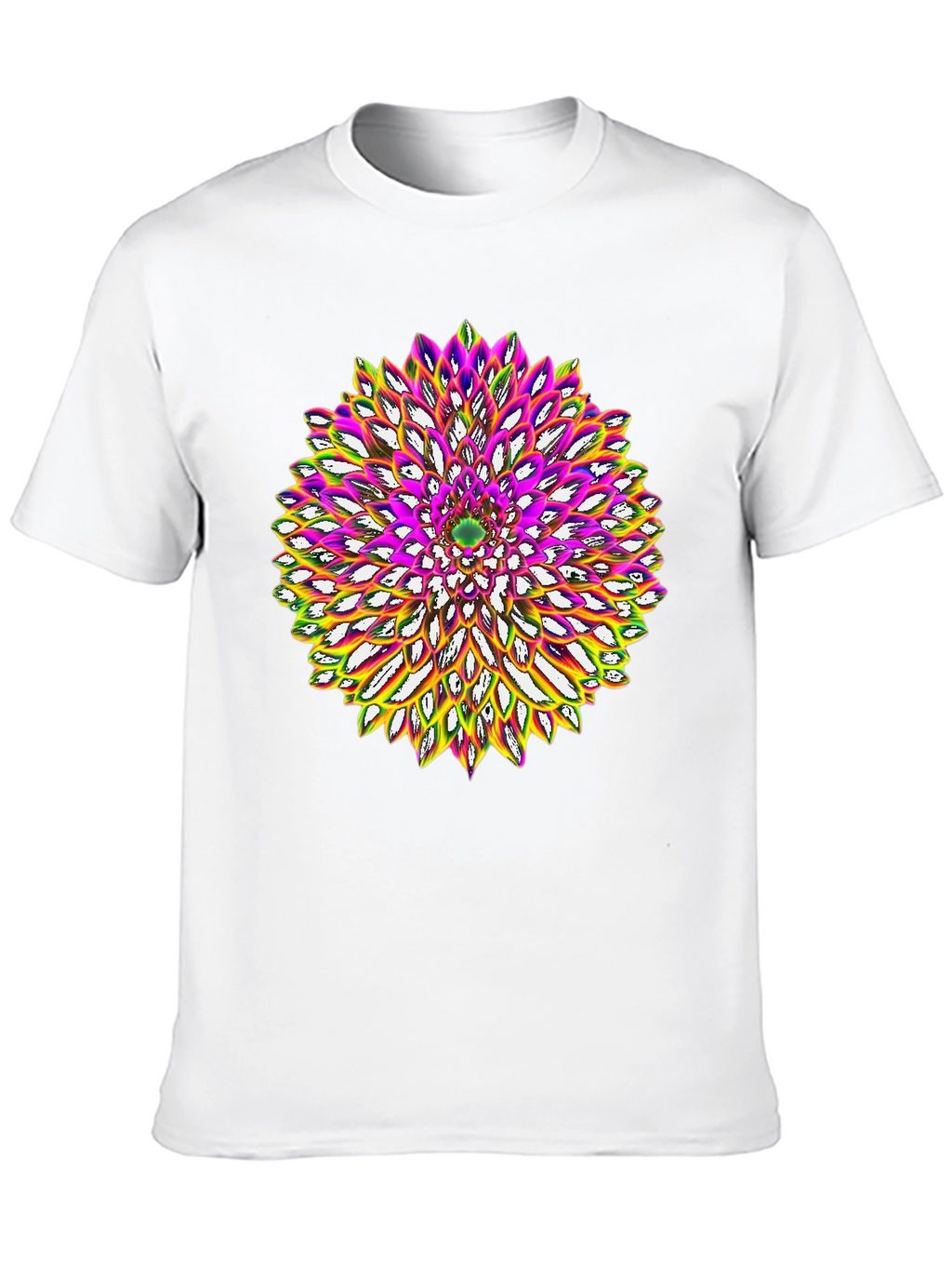 Abstract Flower Graphic Tee - Black Cotton Blend