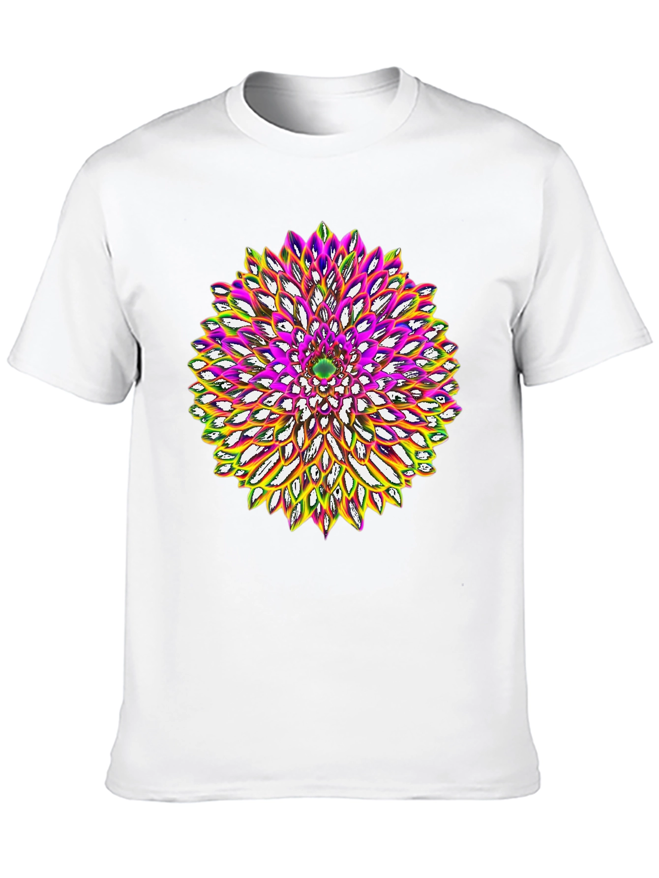 Abstract Flower Graphic Tee - Black Cotton Blend
