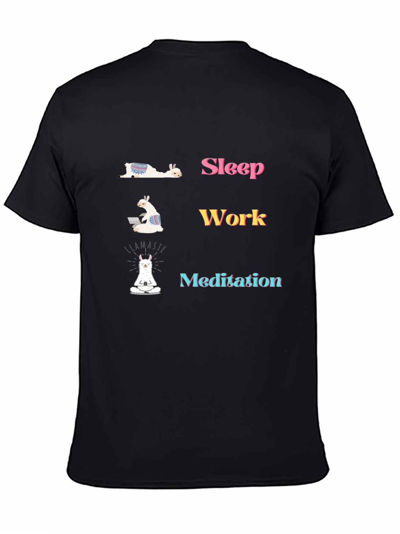 Llama Sleep Work Meditation Graphic Tee