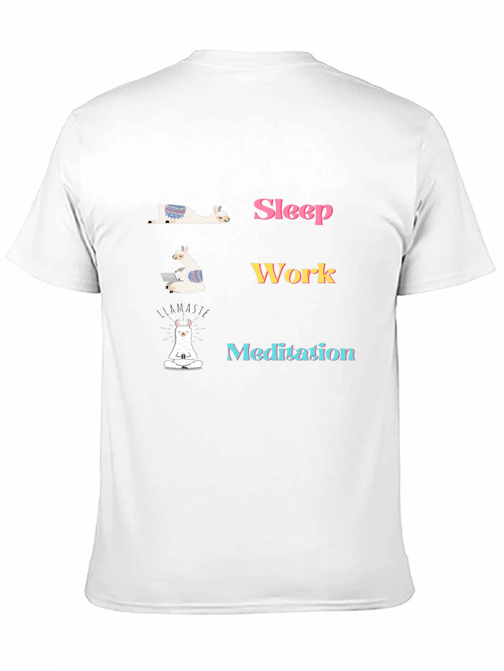 Llama Sleep Work Meditation Graphic Tee