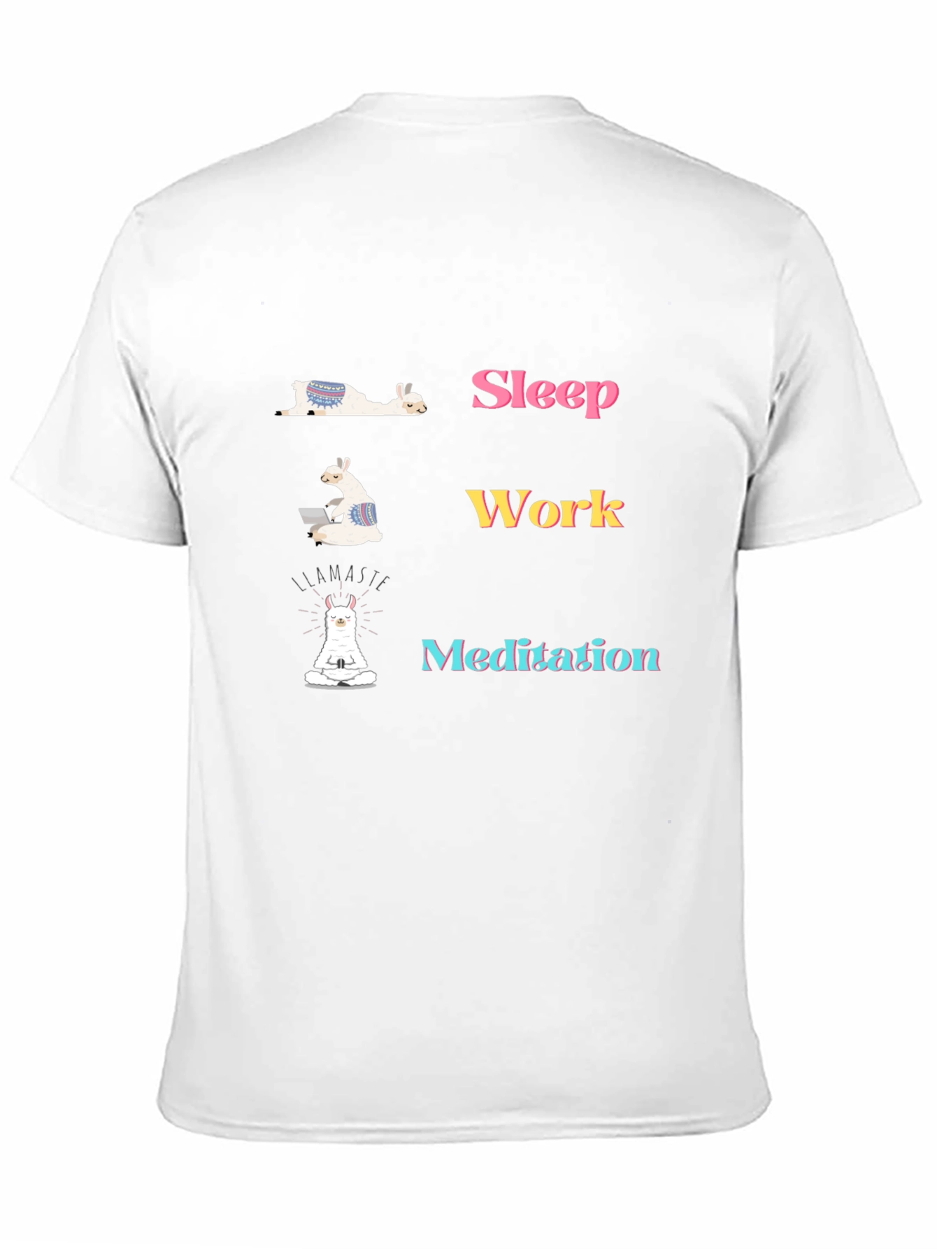 Llama Sleep Work Meditation Graphic Tee