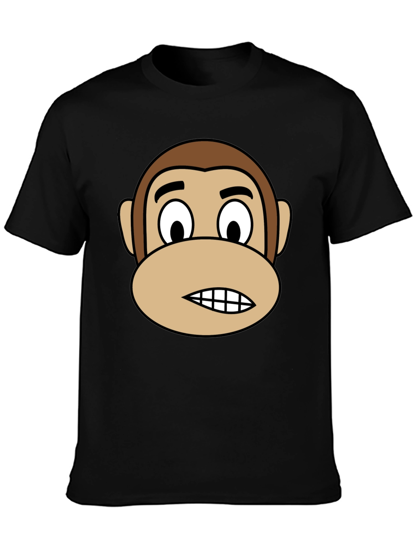 Funny Monkey Graphic Tee - Black Short Sleeve T-Shirt