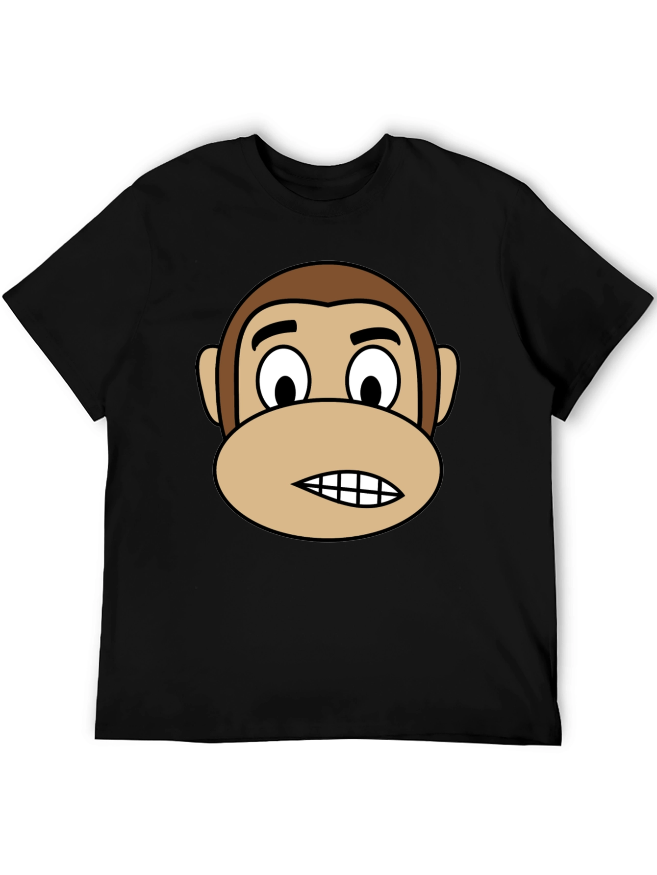 Funny Monkey Graphic Tee - Black Short Sleeve T-Shirt
