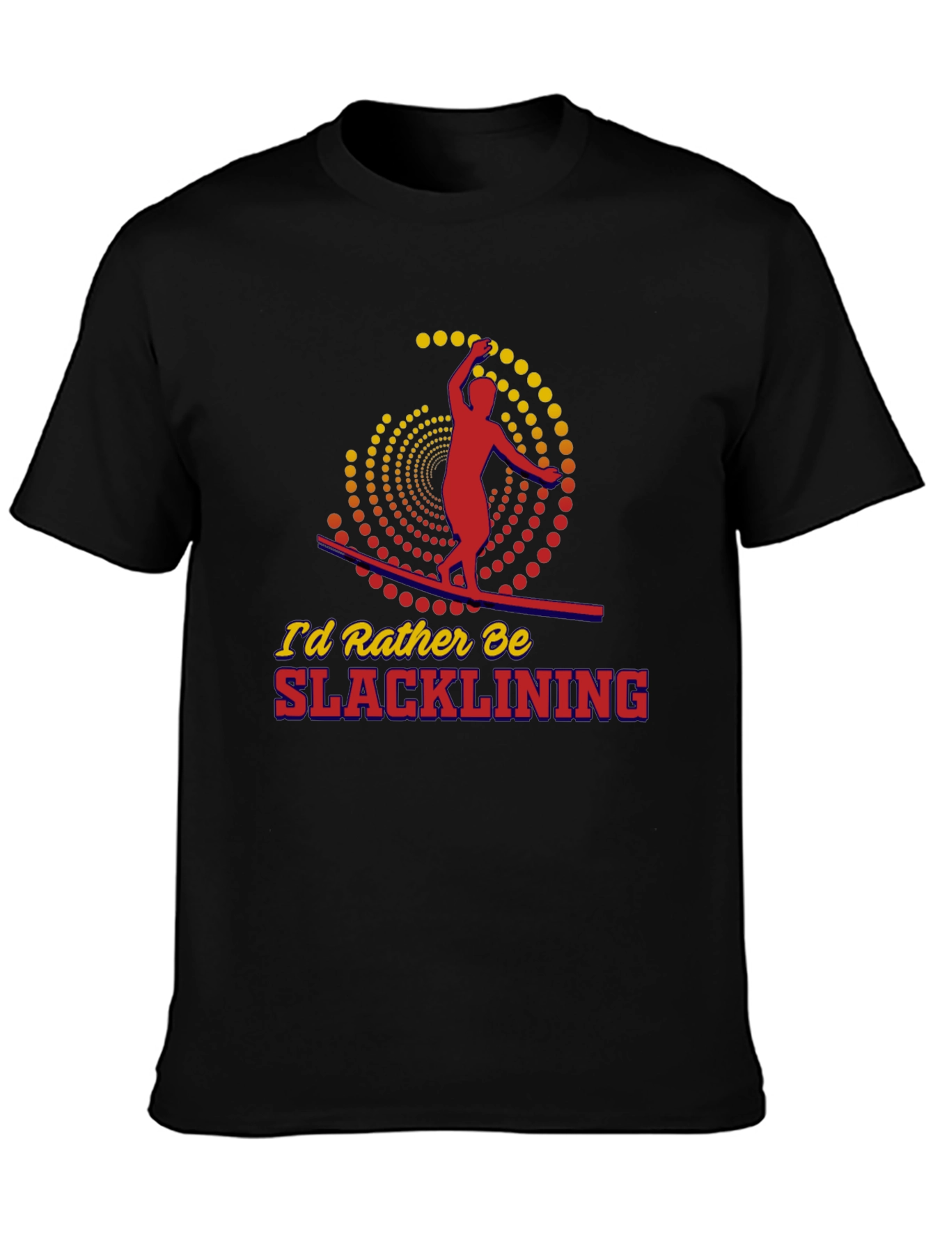 Slacklining Graphic Tee - Black Cotton T-Shirt