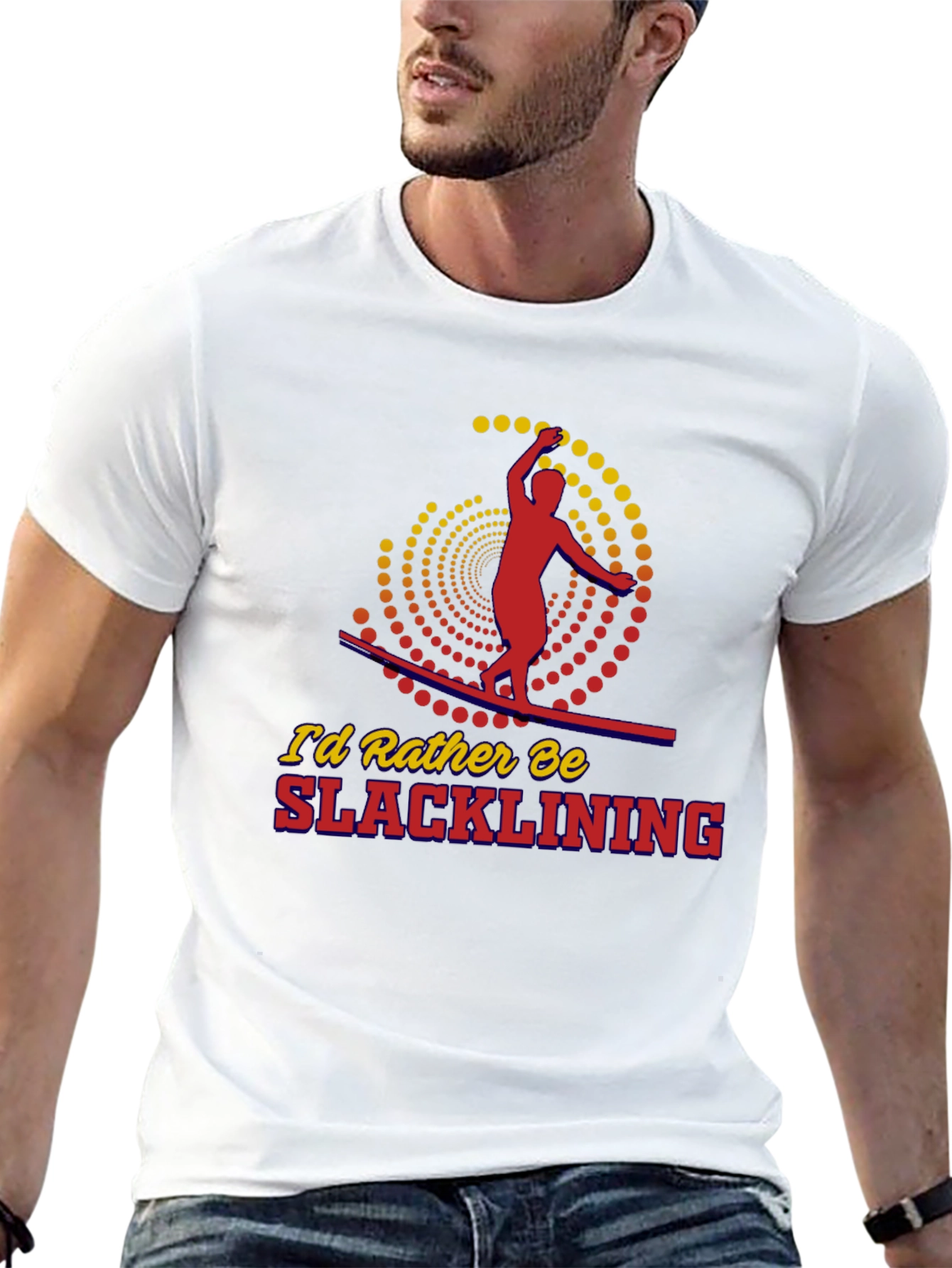 Slacklining Graphic Tee - Black Cotton T-Shirt