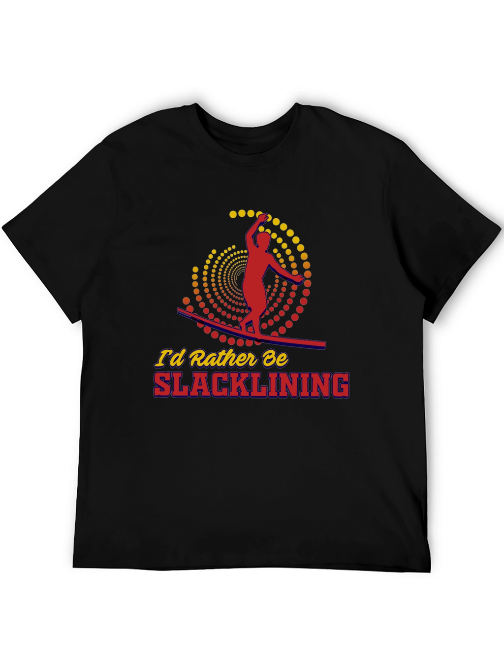 Slacklining Graphic Tee - Black Cotton T-Shirt