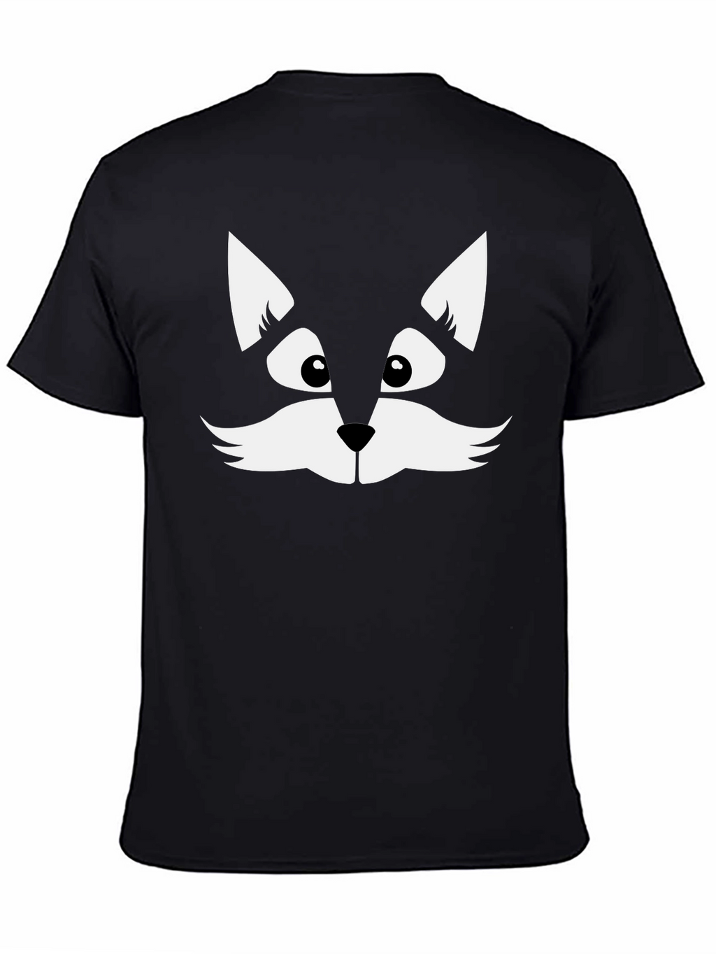 Fun Black T-Shirt with Cute Cat Face Graphic