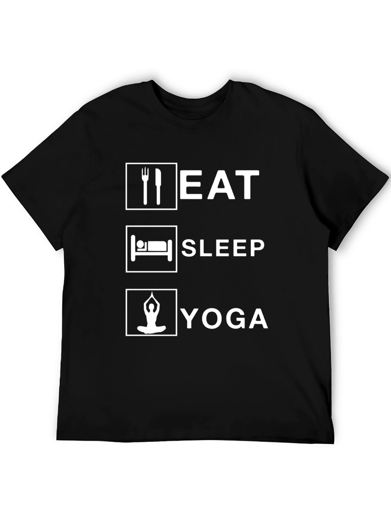 Eat Sleep Yoga Black Graphic T-Shirt