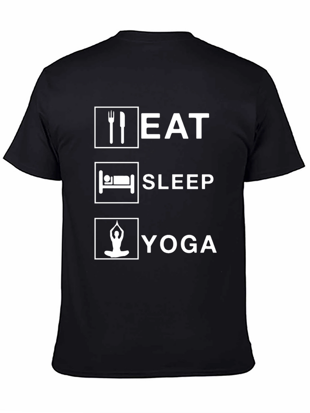 Eat Sleep Yoga Black Graphic T-Shirt