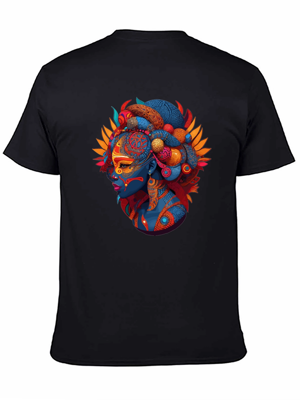 Ethnic Queen Black T-Shirt - Vibrant Graphic Tee