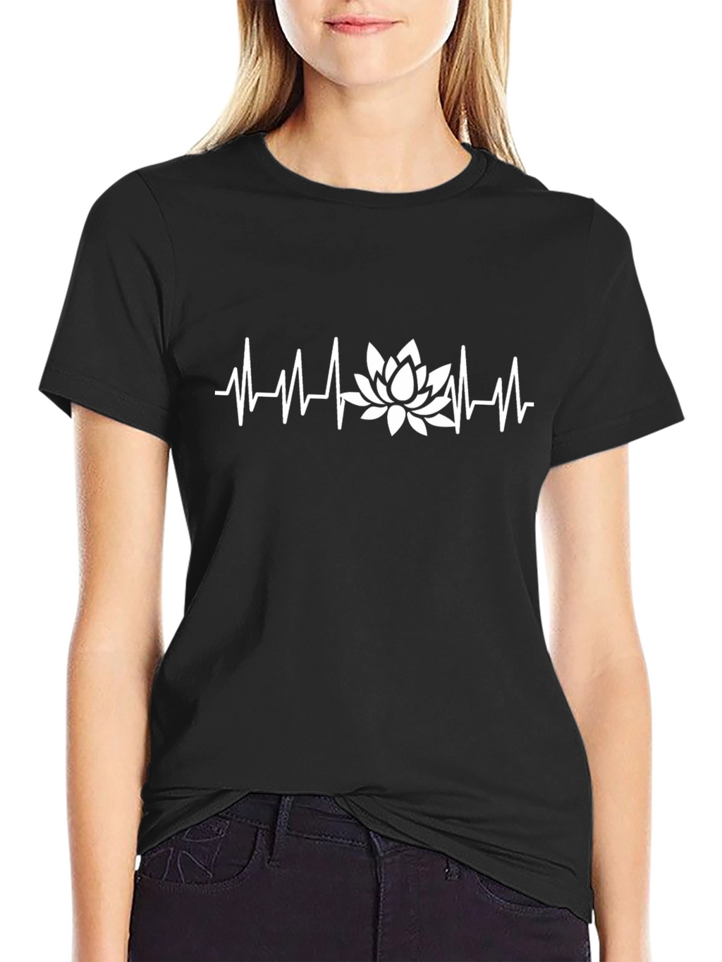 Lotus Heartbeat Black T-Shirt