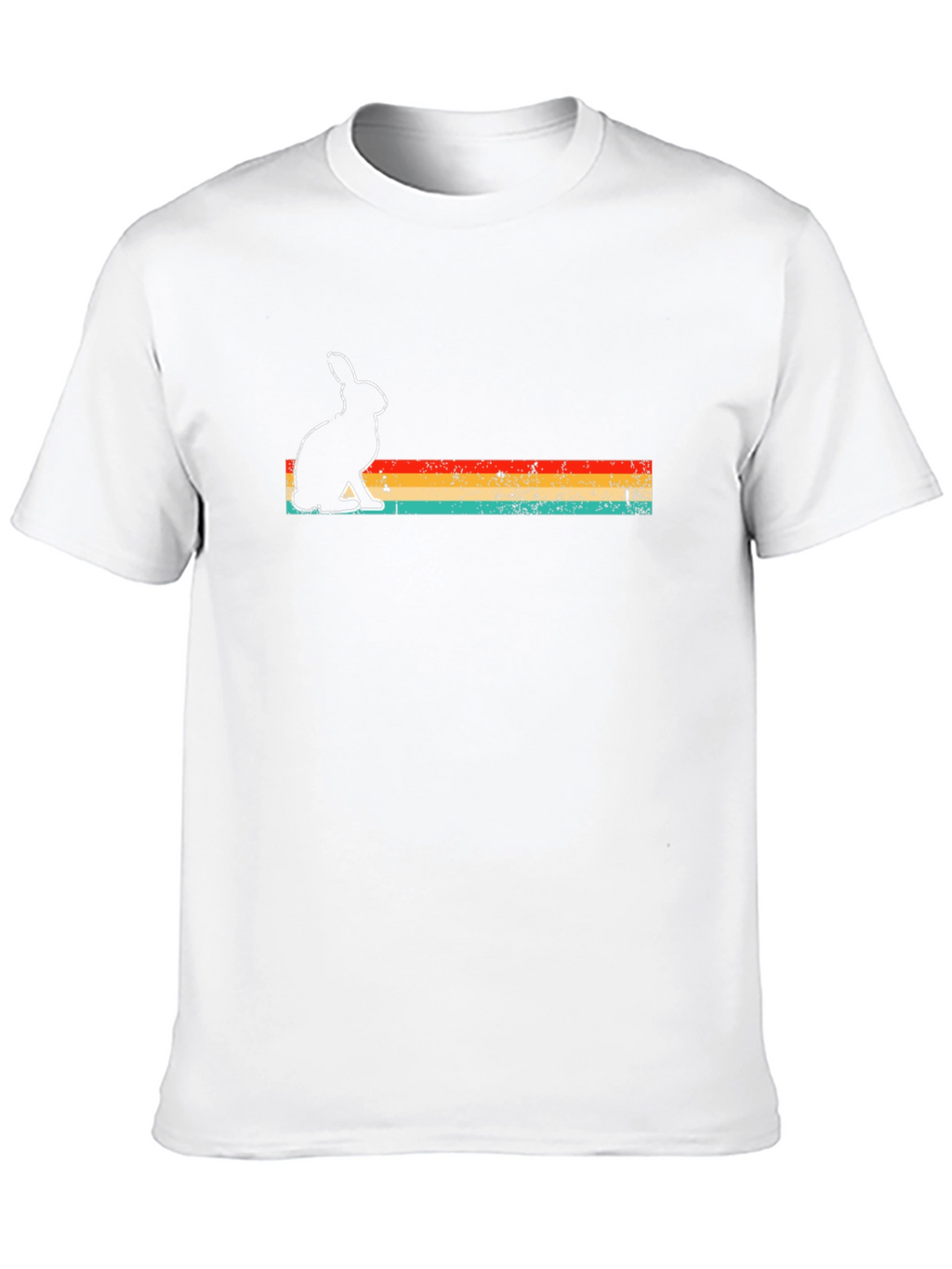 Retro Rabbit Graphic Tee - Black Cotton Blend