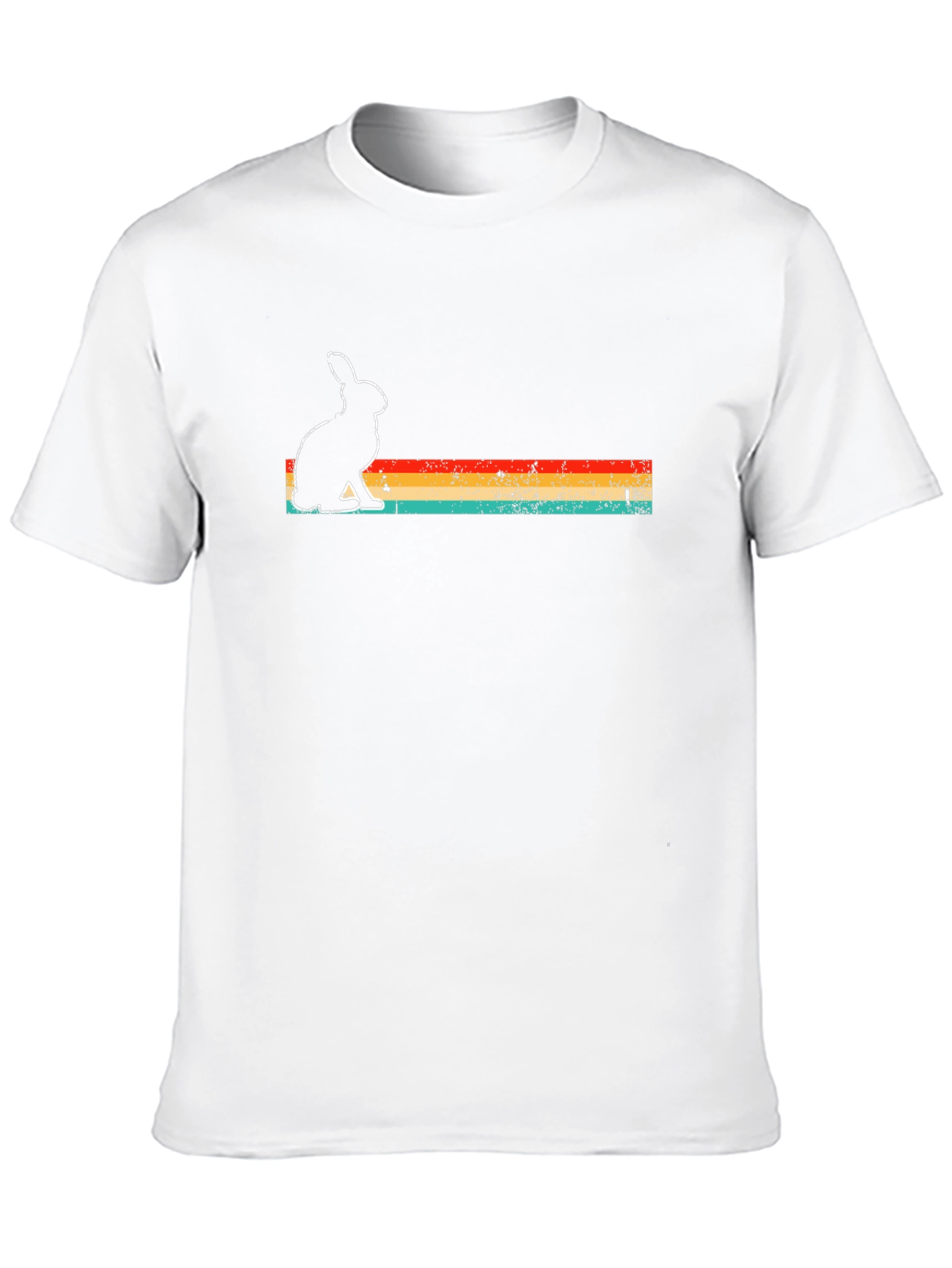 Retro Rabbit Graphic Tee - Black Cotton Blend