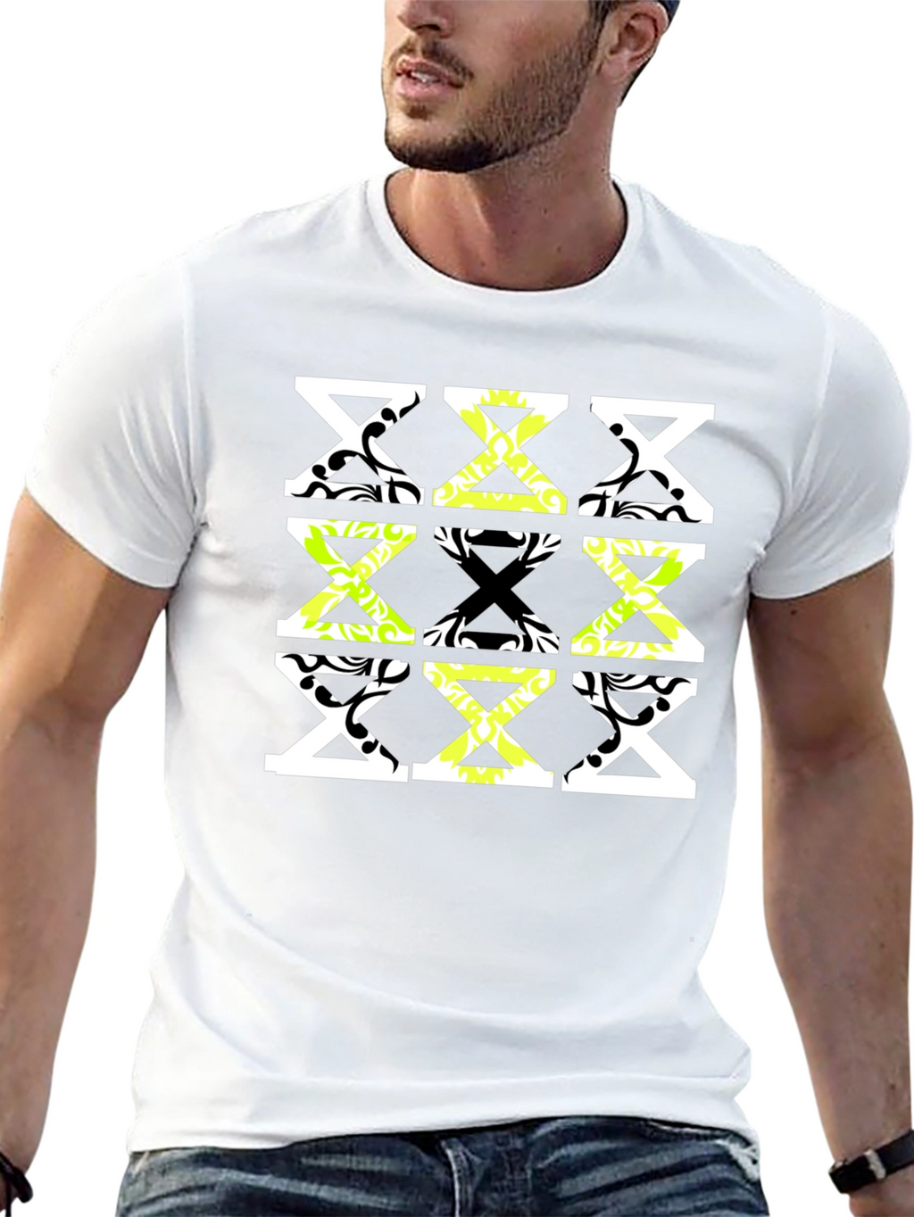 Geometric Patterned Mens Tee - Stylish & Unique