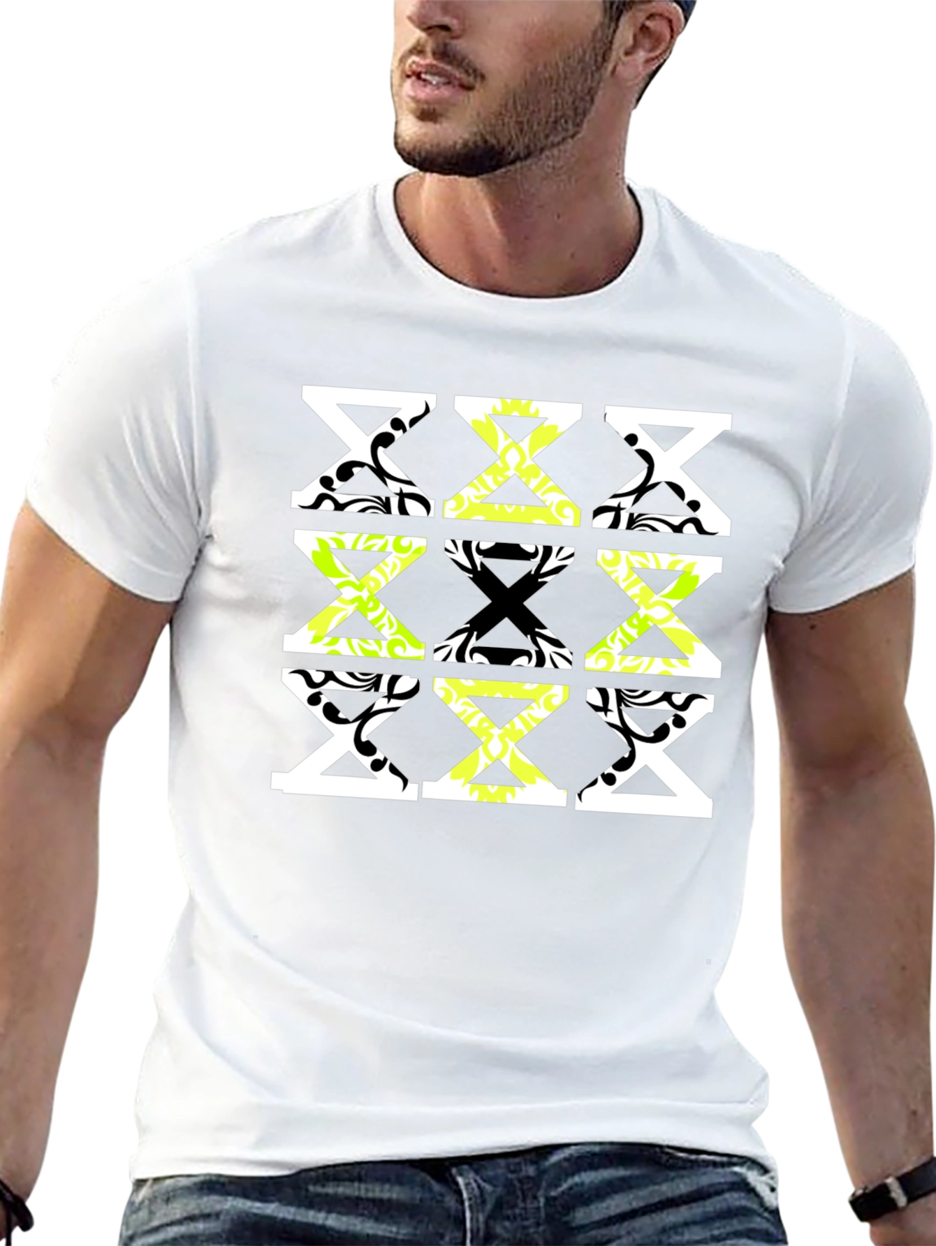 Geometric Patterned Mens Tee - Stylish & Unique