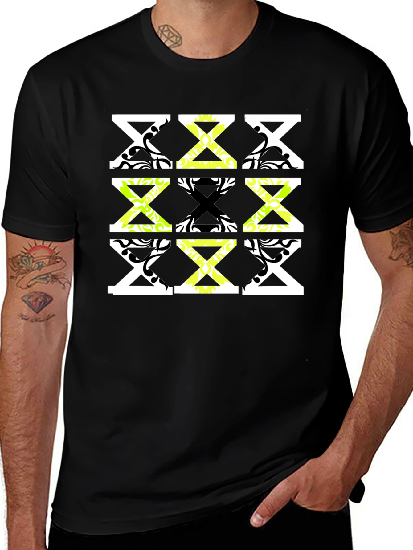 Geometric Patterned Mens Tee - Stylish & Unique