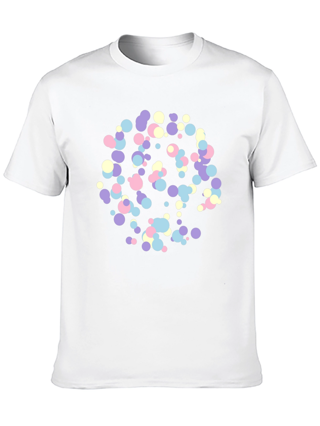 Abstract Pastel Dots Black T-Shirt