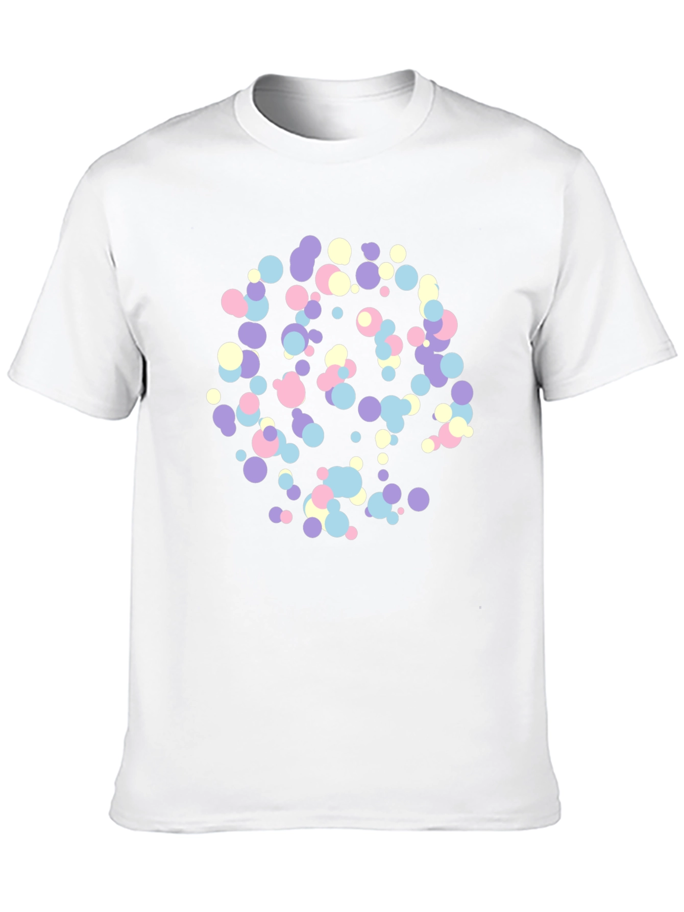 Abstract Pastel Dots Black T-Shirt