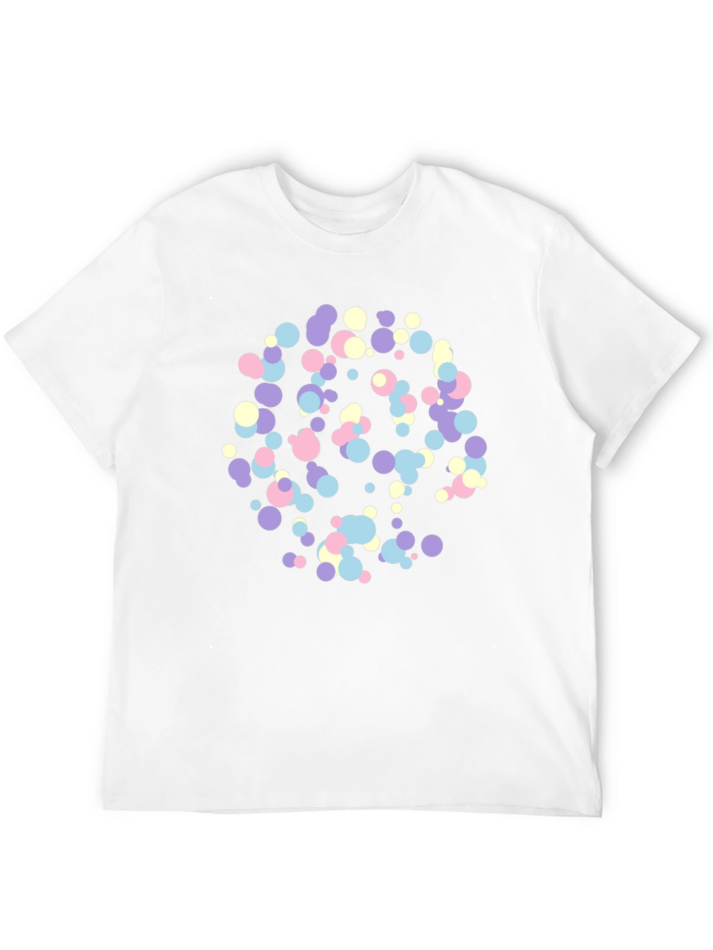 Abstract Pastel Dots Black T-Shirt