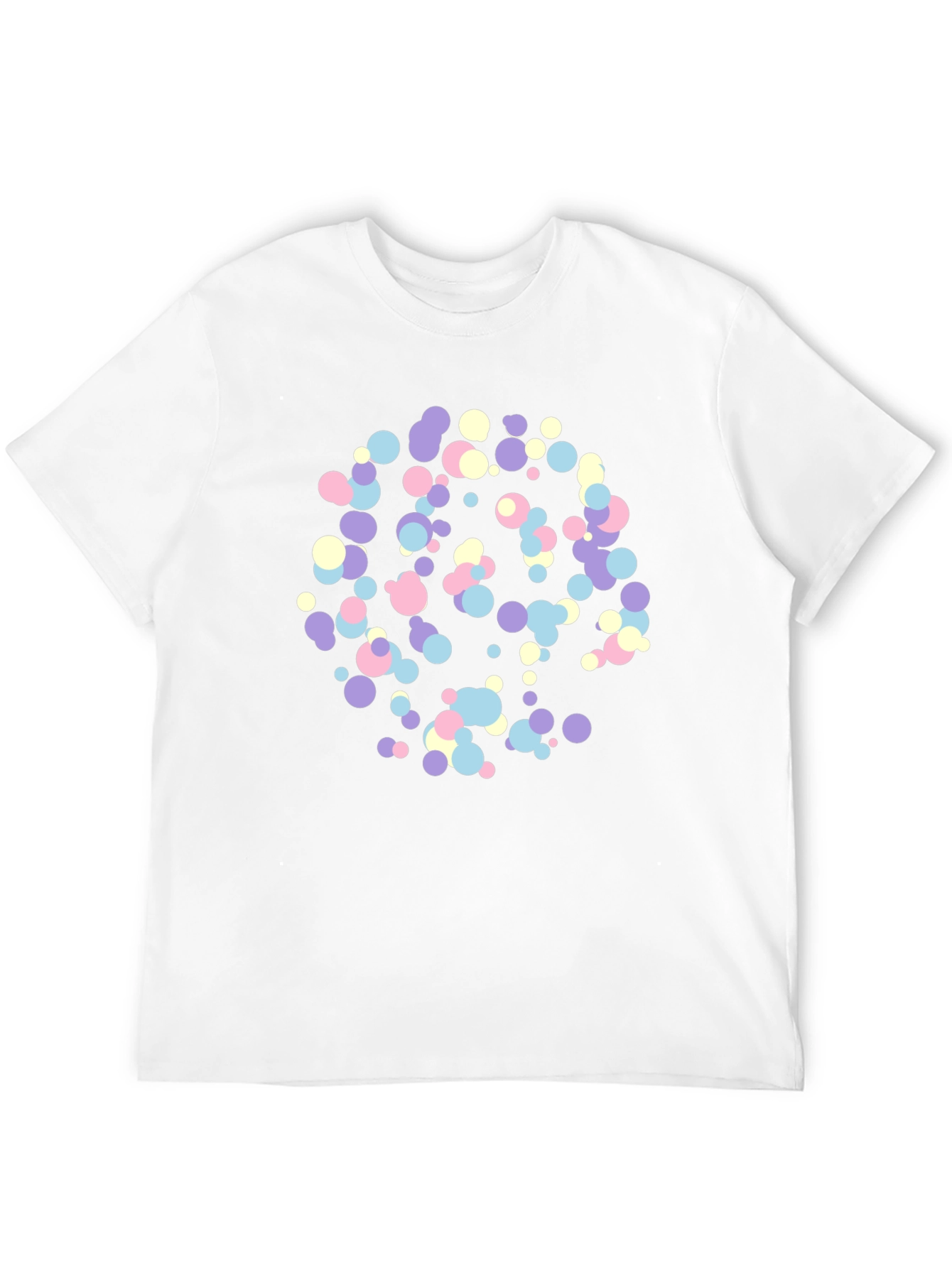 Abstract Pastel Dots Black T-Shirt