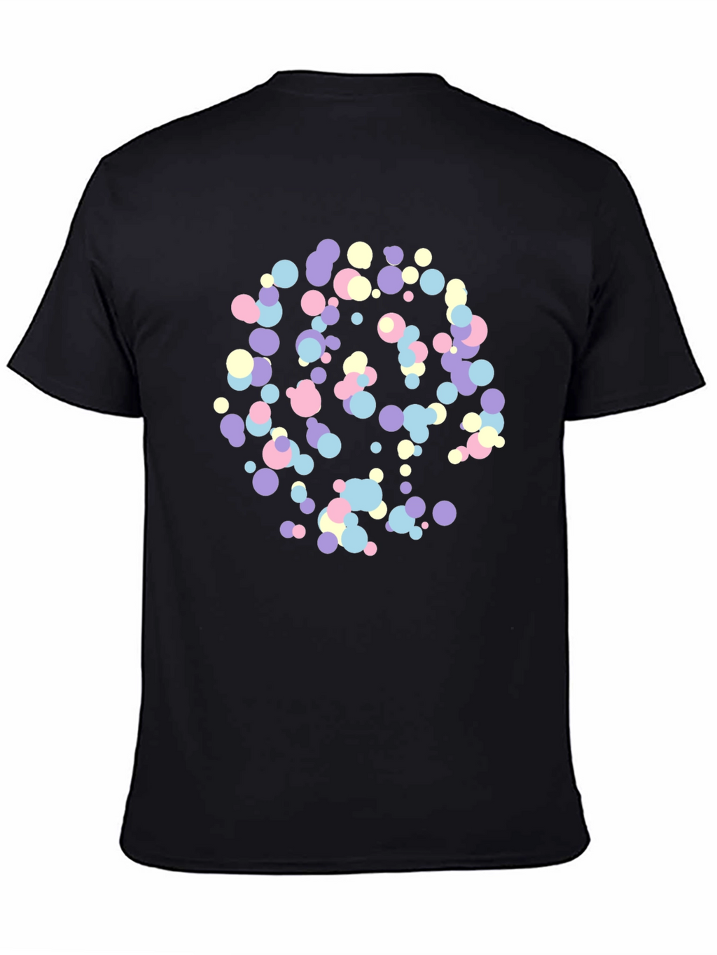 Abstract Pastel Dots Black T-Shirt
