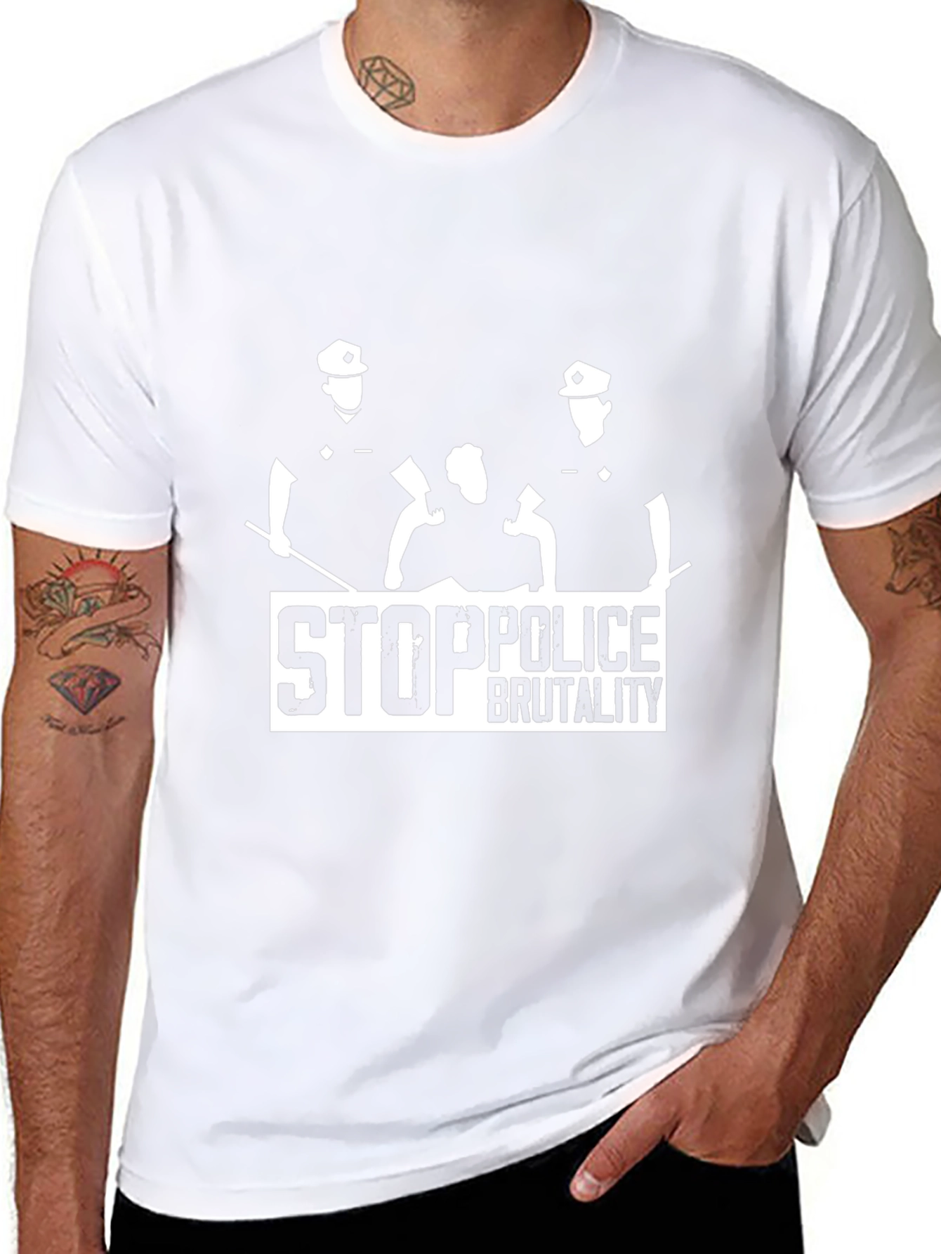 Stop Police Brutality Graphic T-Shirt - Black
