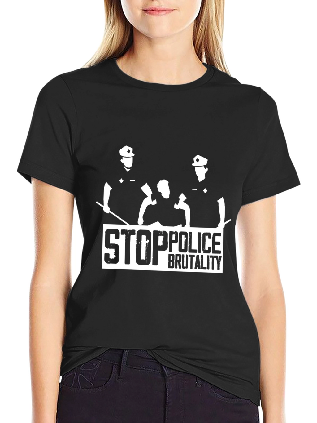 Stop Police Brutality Graphic T-Shirt - Black