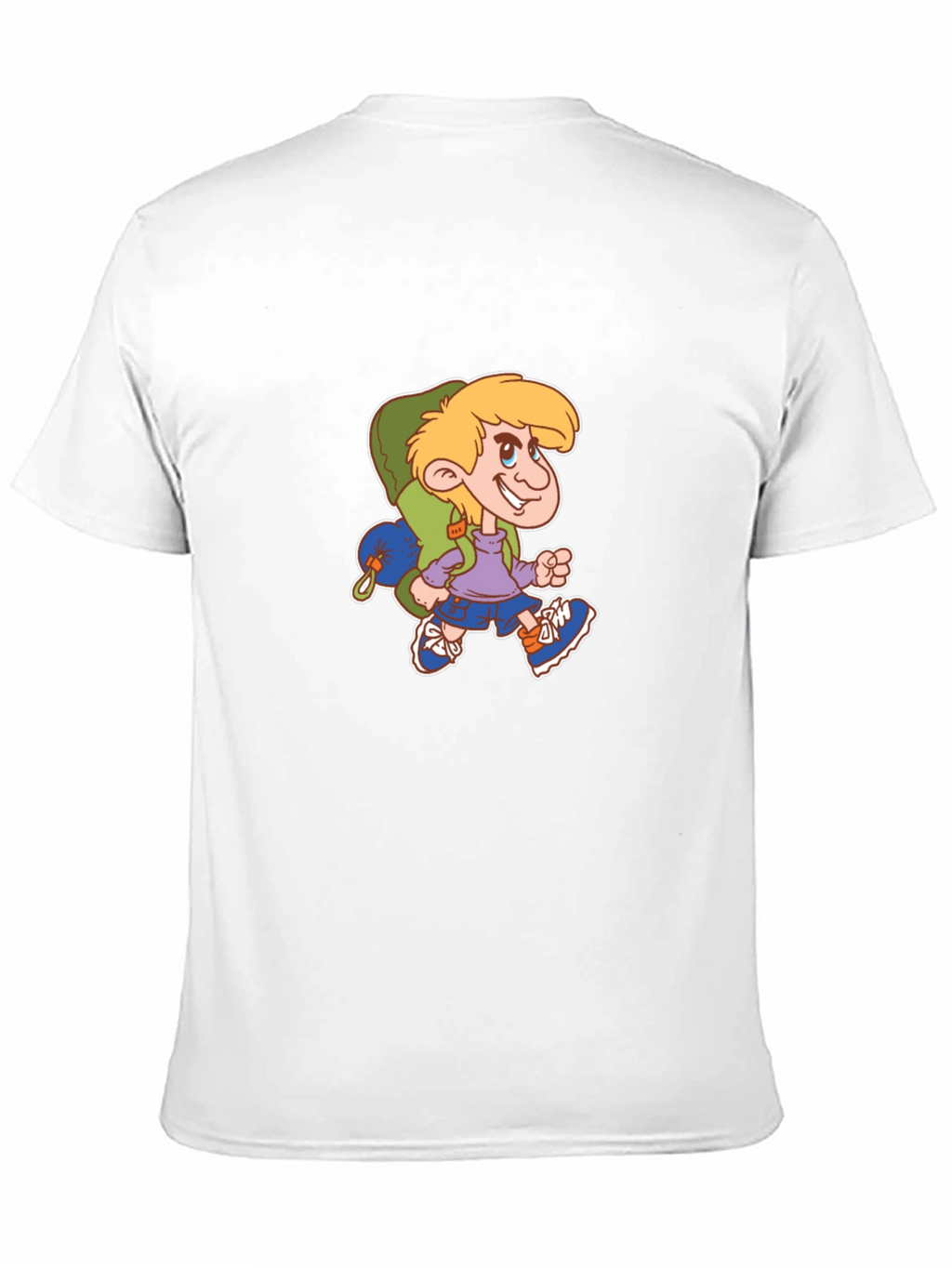 Cartoon Hiker Graphic Black T-Shirt
