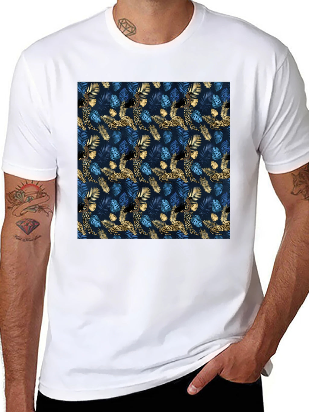 Jungle Leopard Print Crew Neck T-Shirt