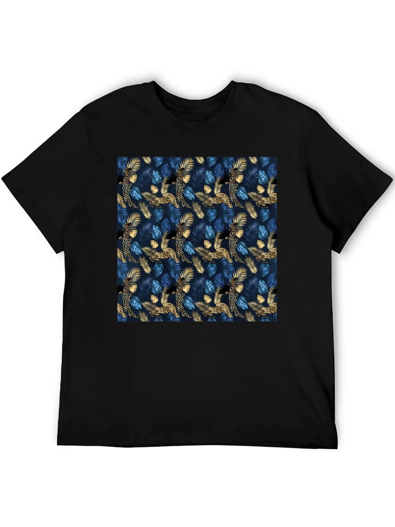Jungle Leopard Print Crew Neck T-Shirt