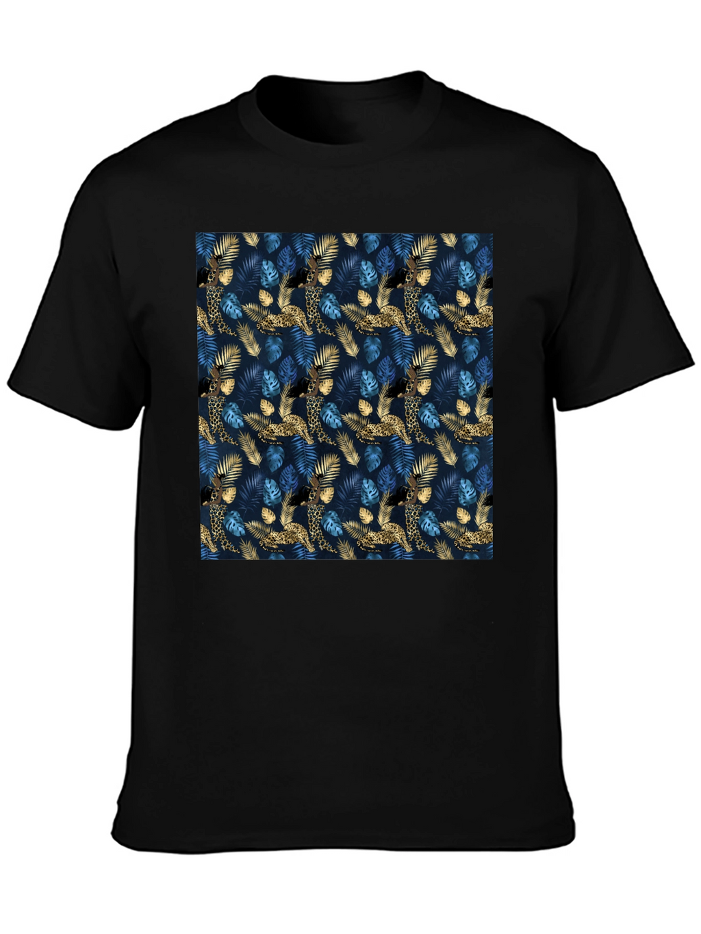 Jungle Leopard Print Crew Neck T-Shirt