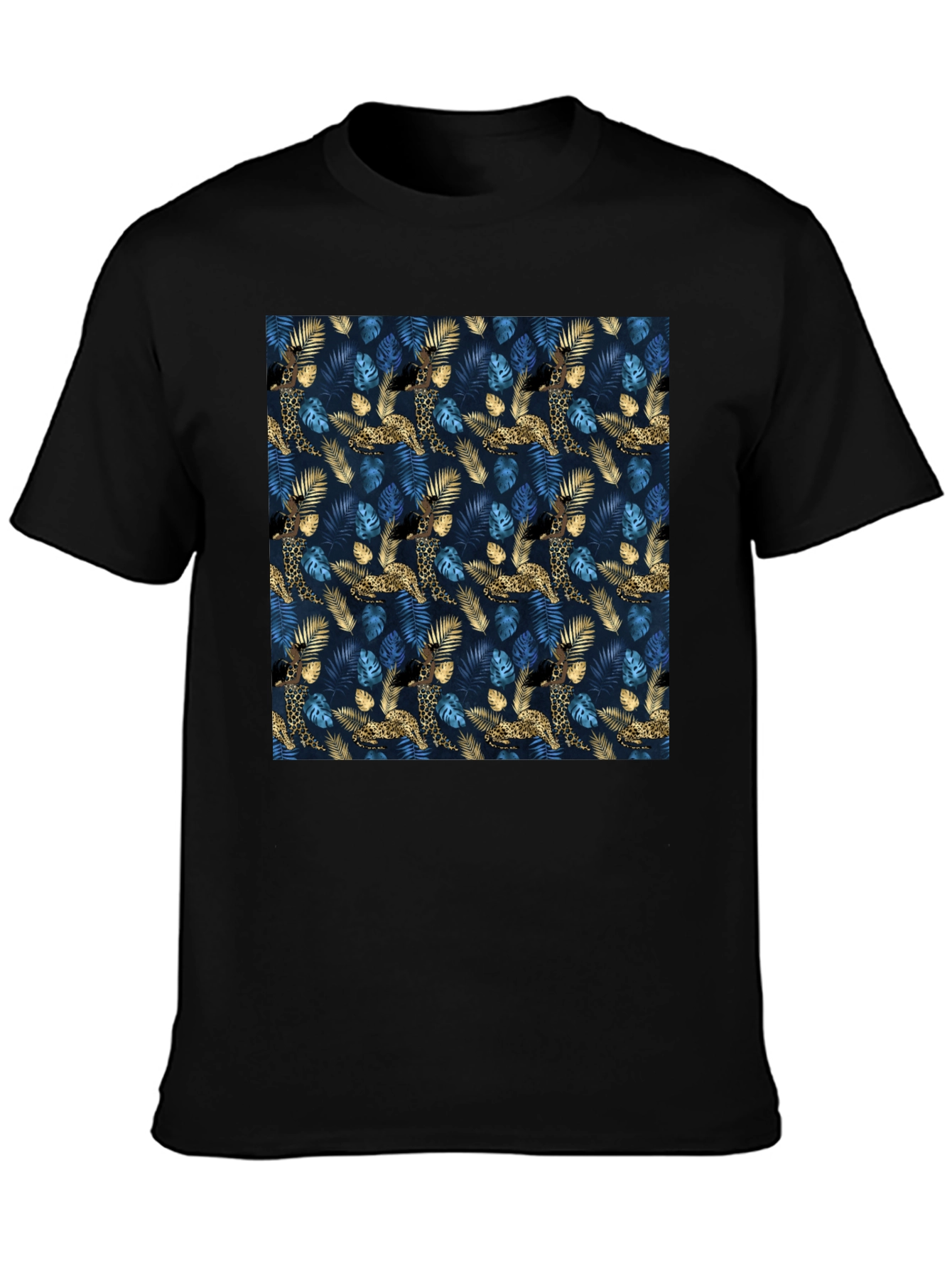 Jungle Leopard Print Crew Neck T-Shirt