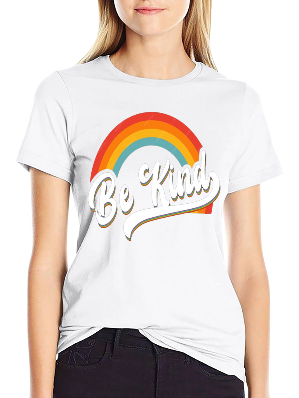 Be Kind Rainbow Graphic Tee - Short Sleeve