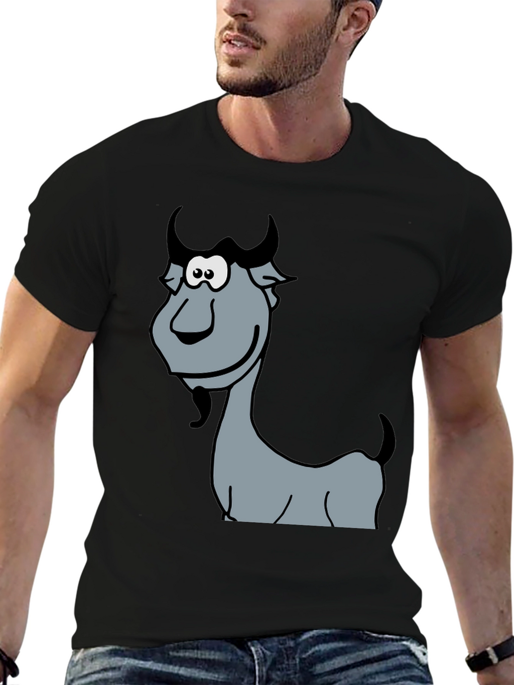 Funny Goat Cartoon Graphic T-Shirt