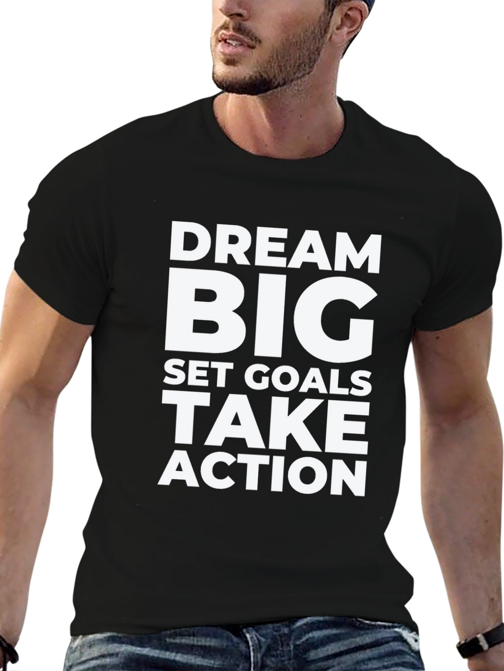 Dream Big Graphic Tee - Motivational Black T-Shirt