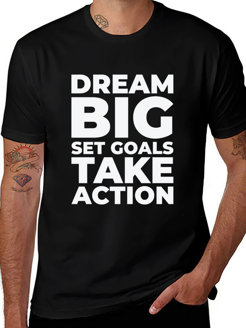 Dream Big Graphic Tee - Motivational Black T-Shirt