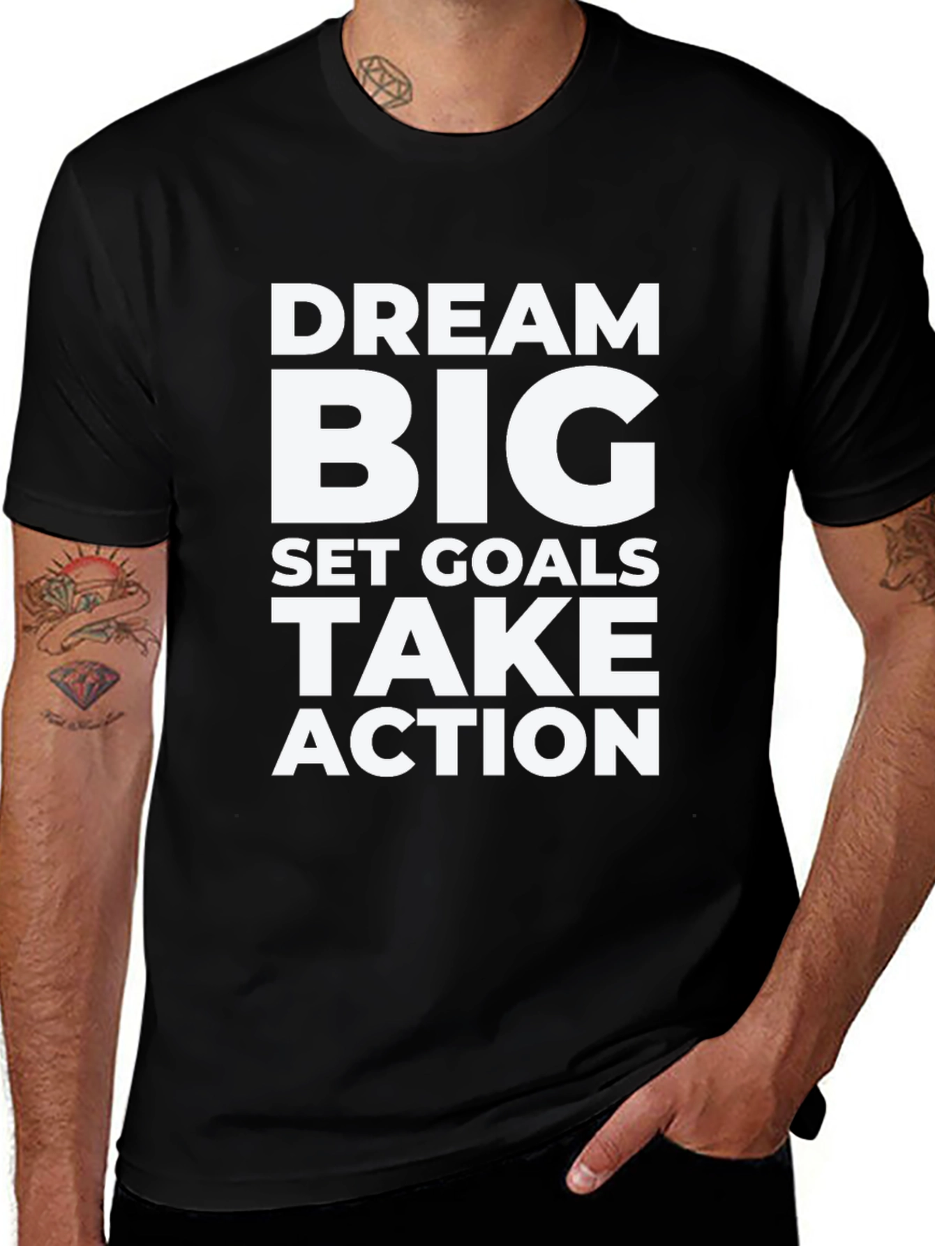 Dream Big Graphic Tee - Motivational Black T-Shirt
