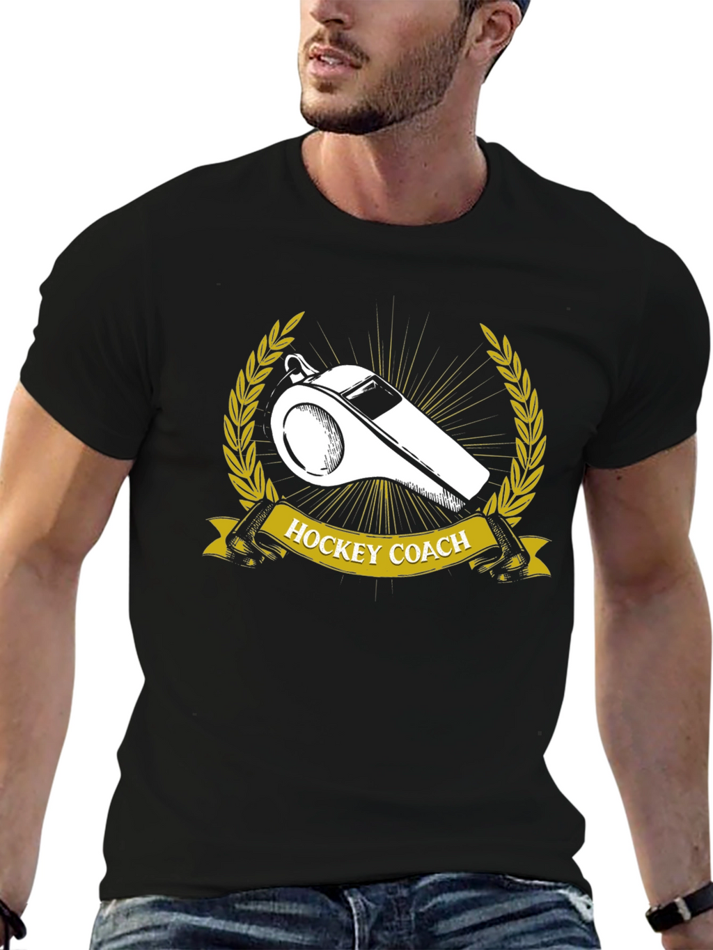 Hockey Coach T-Shirt - Whistle Design