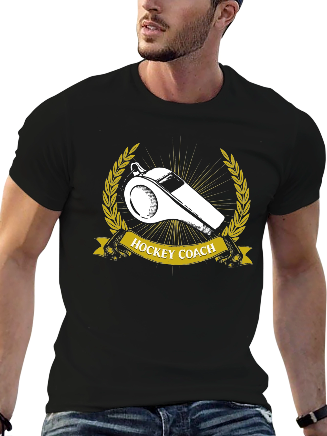 Hockey Coach T-Shirt - Whistle Design