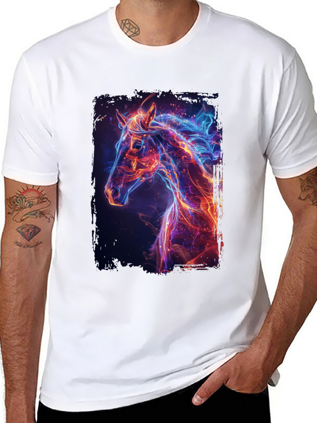 Fiery Horse Graphic Tee - Premium Black T-Shirt