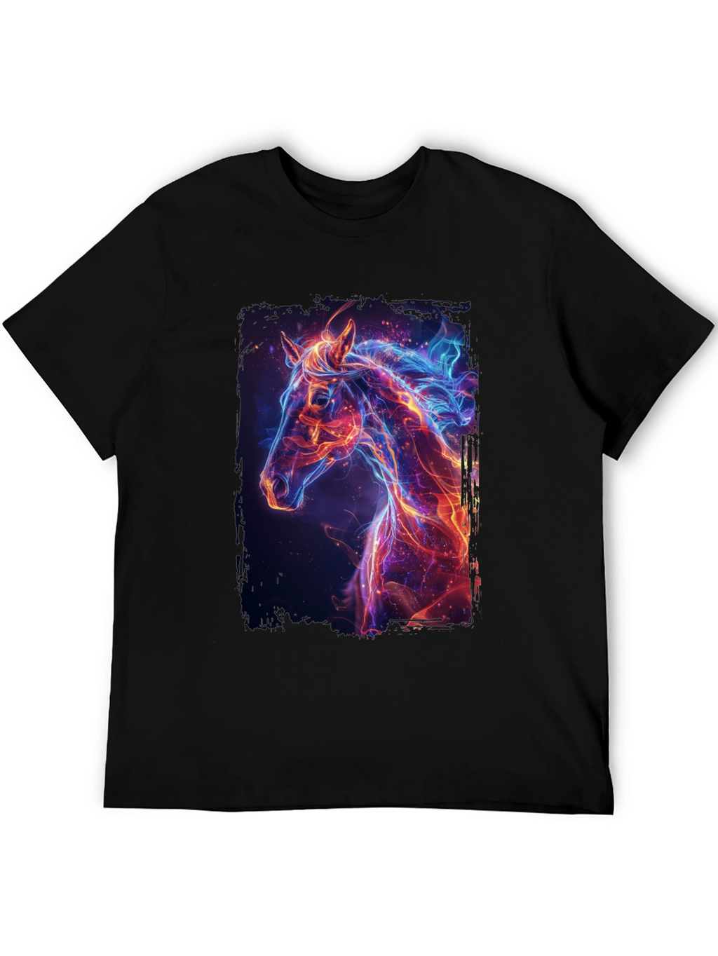 Fiery Horse Graphic Tee - Premium Black T-Shirt
