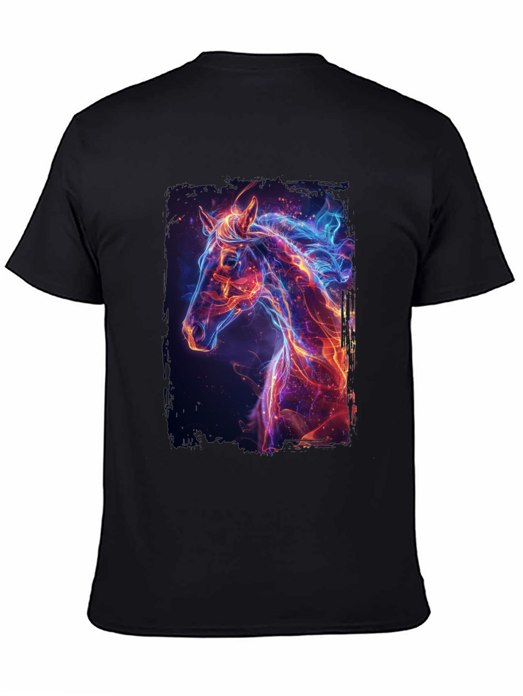 Fiery Horse Graphic Tee - Premium Black T-Shirt