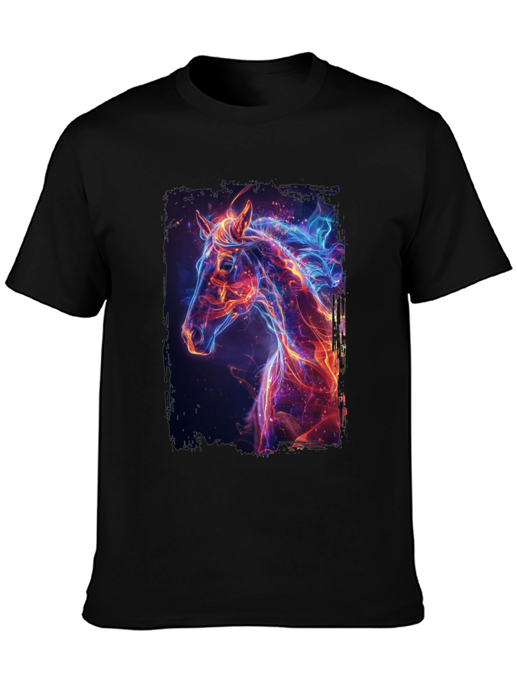 Fiery Horse Graphic Tee - Premium Black T-Shirt